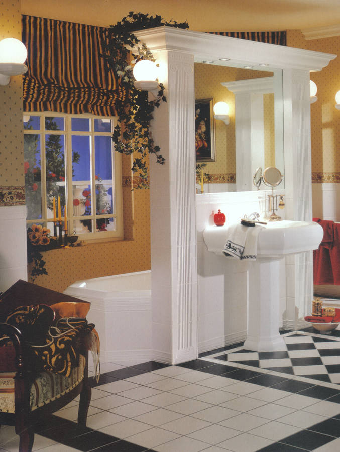 Badmöbel, Badeinrichtungen, Badezimmereinrichtungen, Fliesen