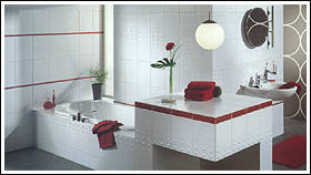 Badmöbel, Badeinrichtungen, Badezimmereinrichtungen, Fliesen