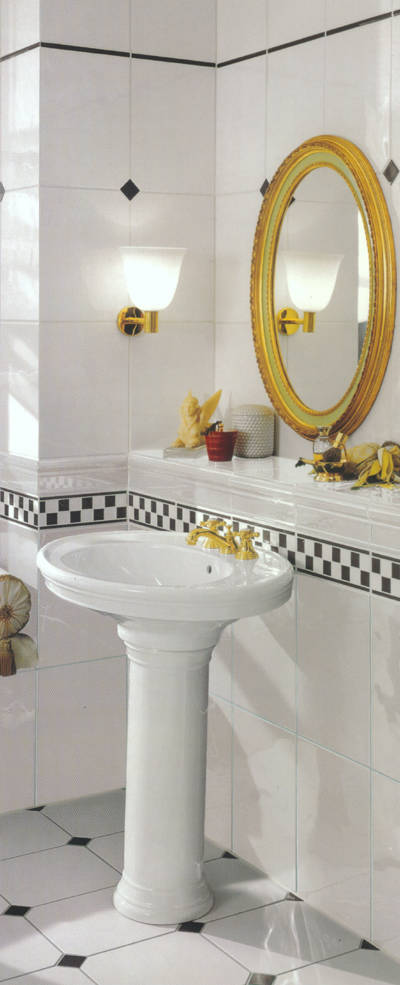 Badmöbel, Badeinrichtungen, Badezimmereinrichtungen, Fliesen